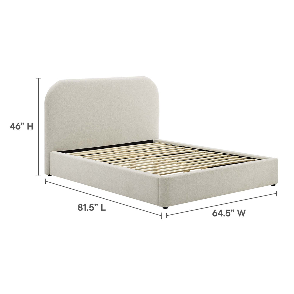 Keynote Upholstered Fabric Curved Twin Platform Bed by Modway
