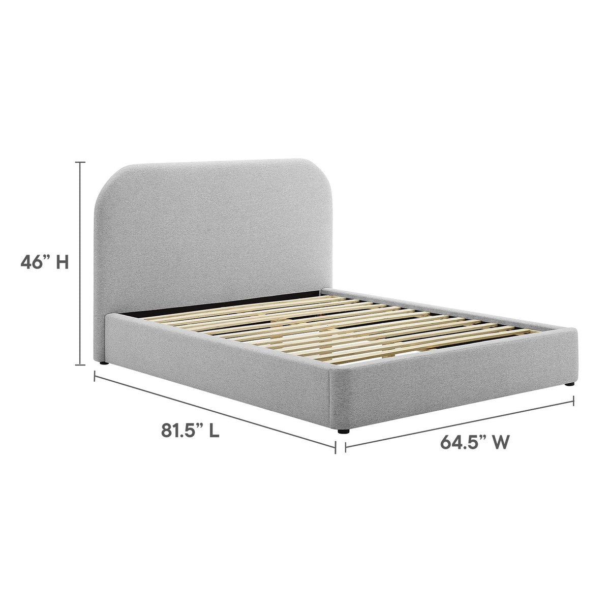 Keynote Upholstered Fabric Curved Twin Platform Bed by Modway
