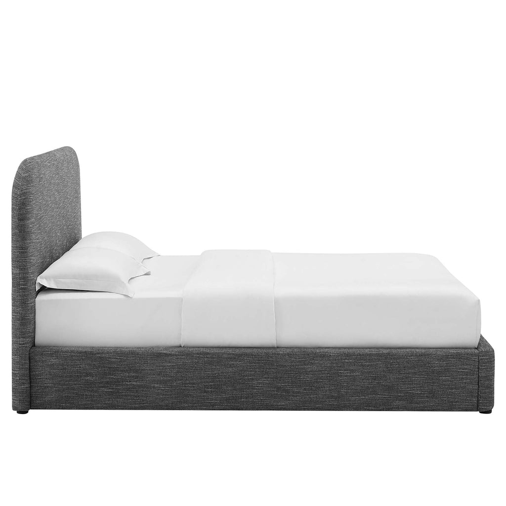Keynote Upholstered Fabric Curved Twin Platform Bed by Modway