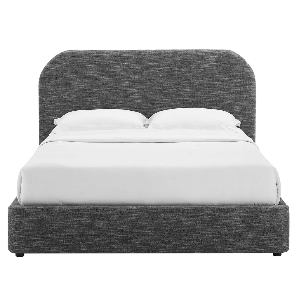 Keynote Upholstered Fabric Curved Twin Platform Bed by Modway