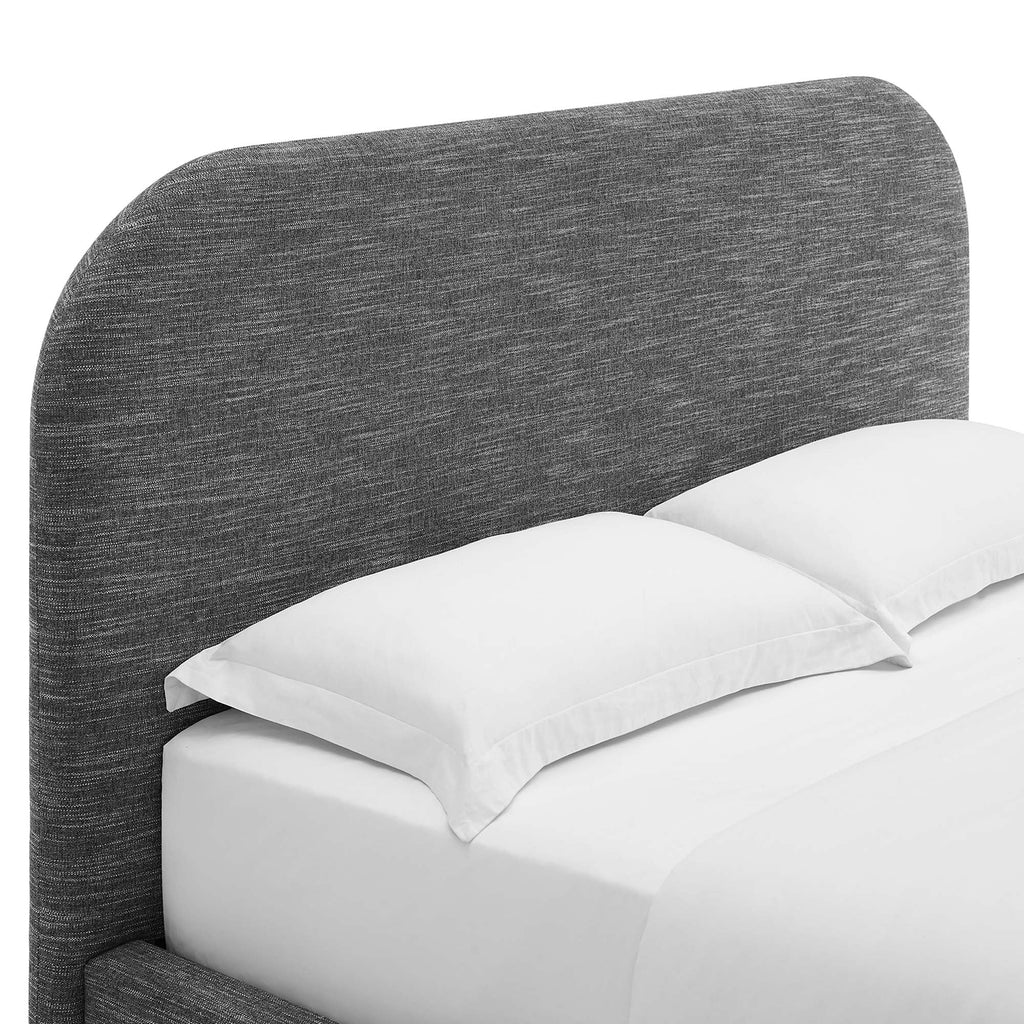 Keynote Upholstered Fabric Curved Twin Platform Bed by Modway