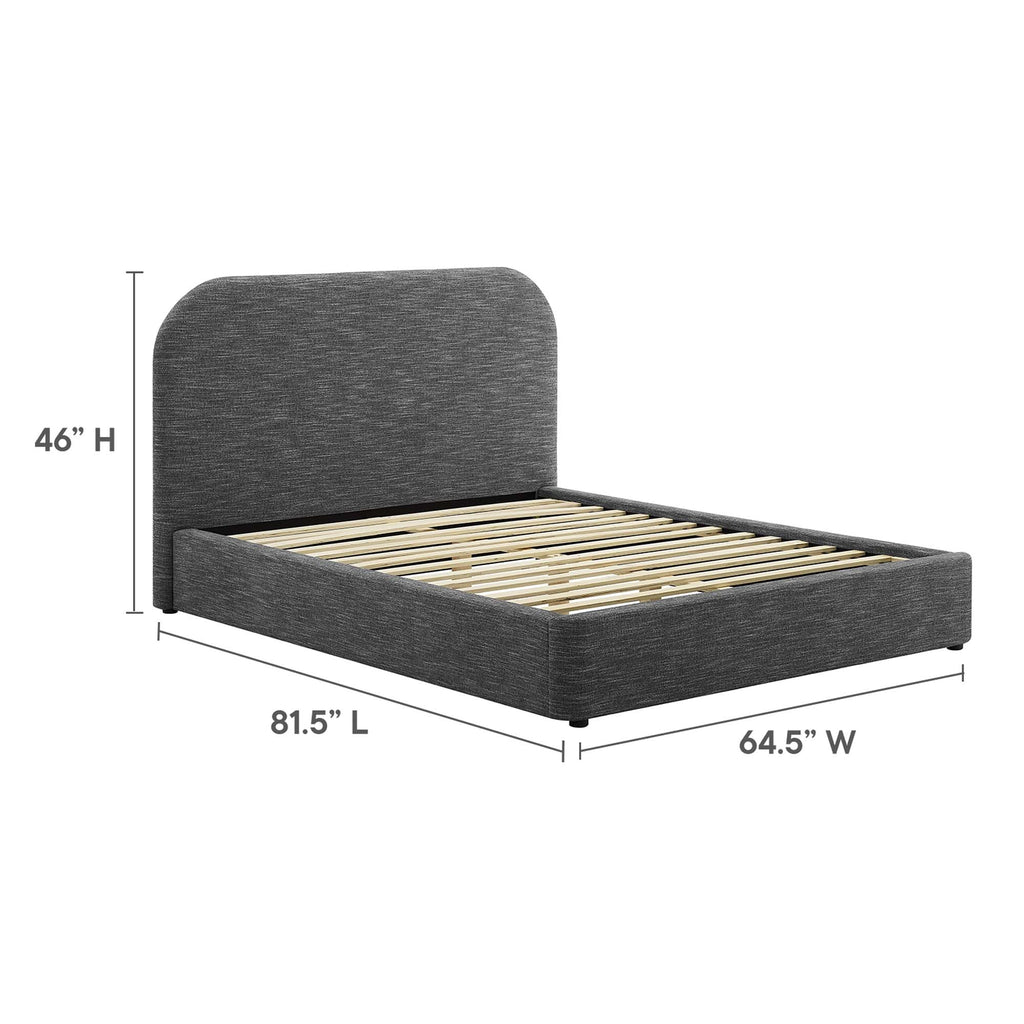Keynote Upholstered Fabric Curved Twin Platform Bed by Modway