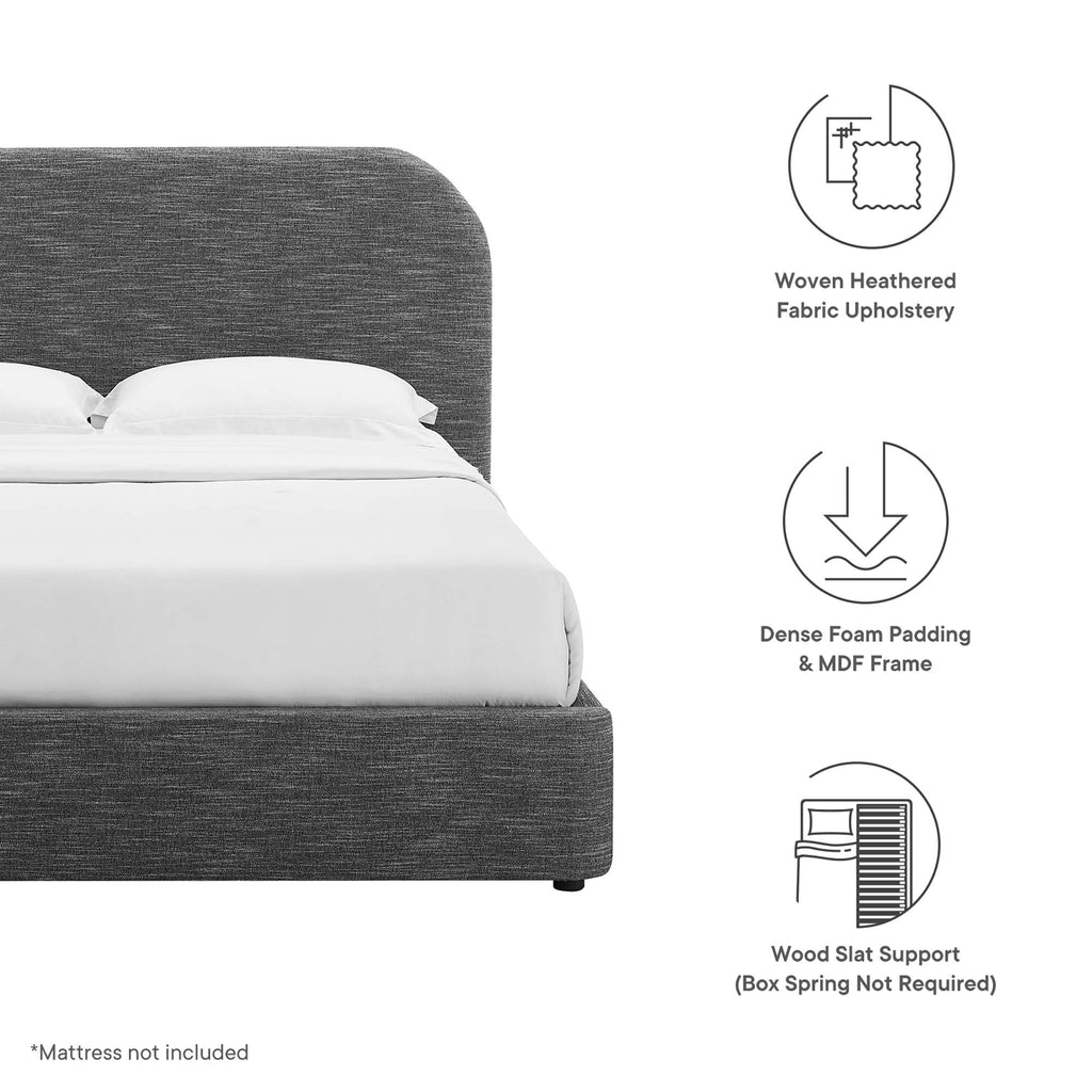 Keynote Upholstered Fabric Curved Twin Platform Bed by Modway