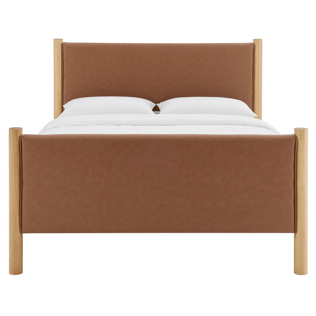 Maven Twin Size Vegan Leather Upholstered Platform Bed by Modway