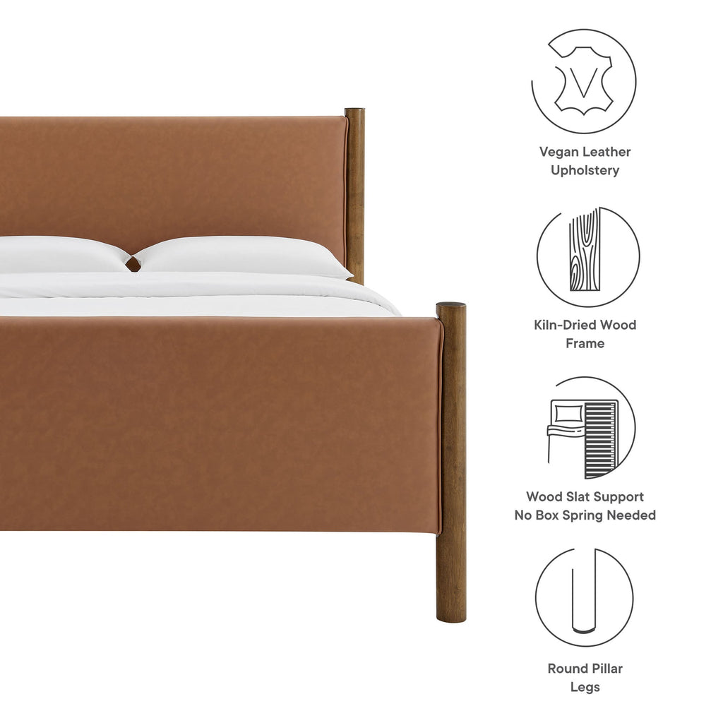 Maven Twin Size Vegan Leather Upholstered Platform Bed by Modway