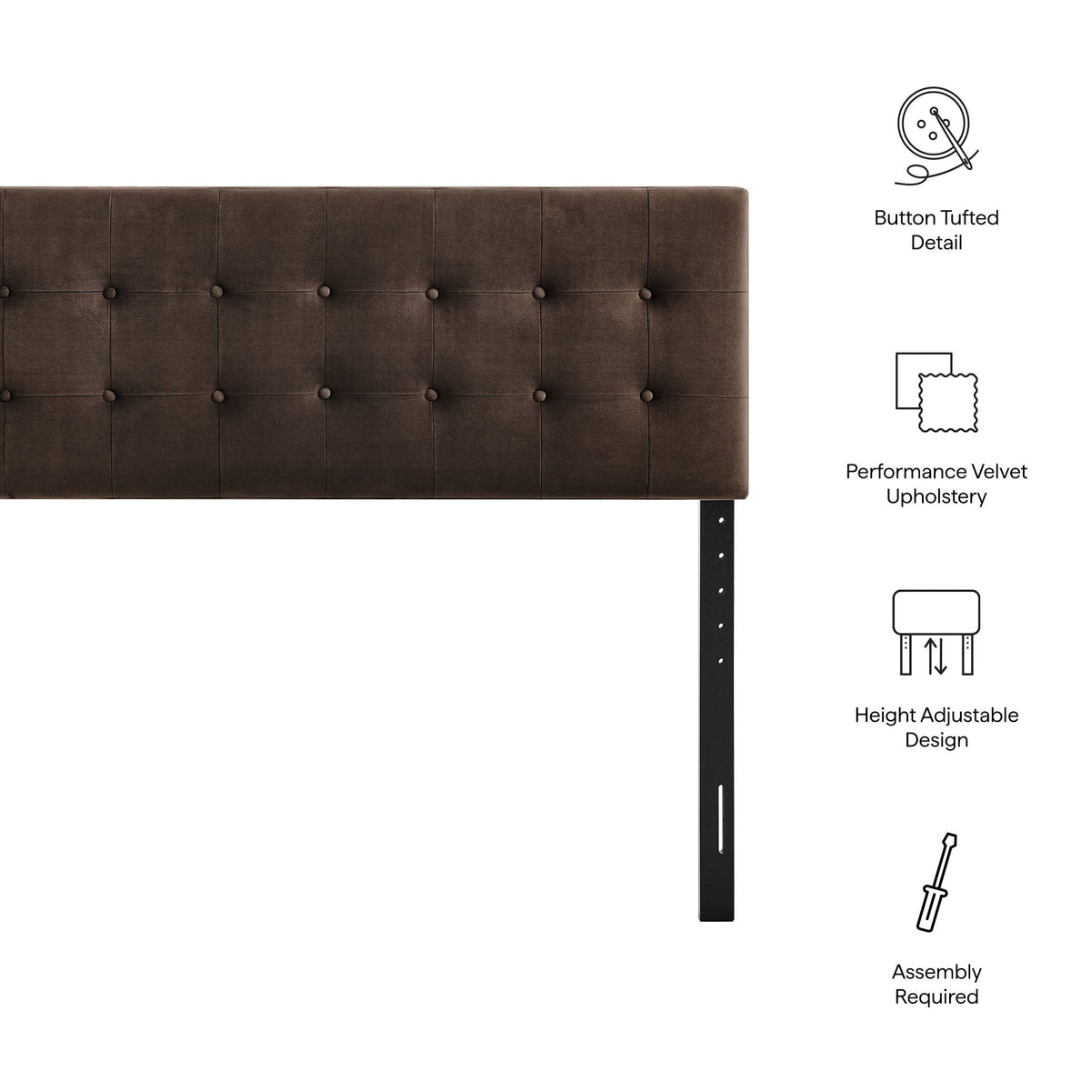 Emily Stain-Resistant Performance Velvet Twin Size Headboard by Modway