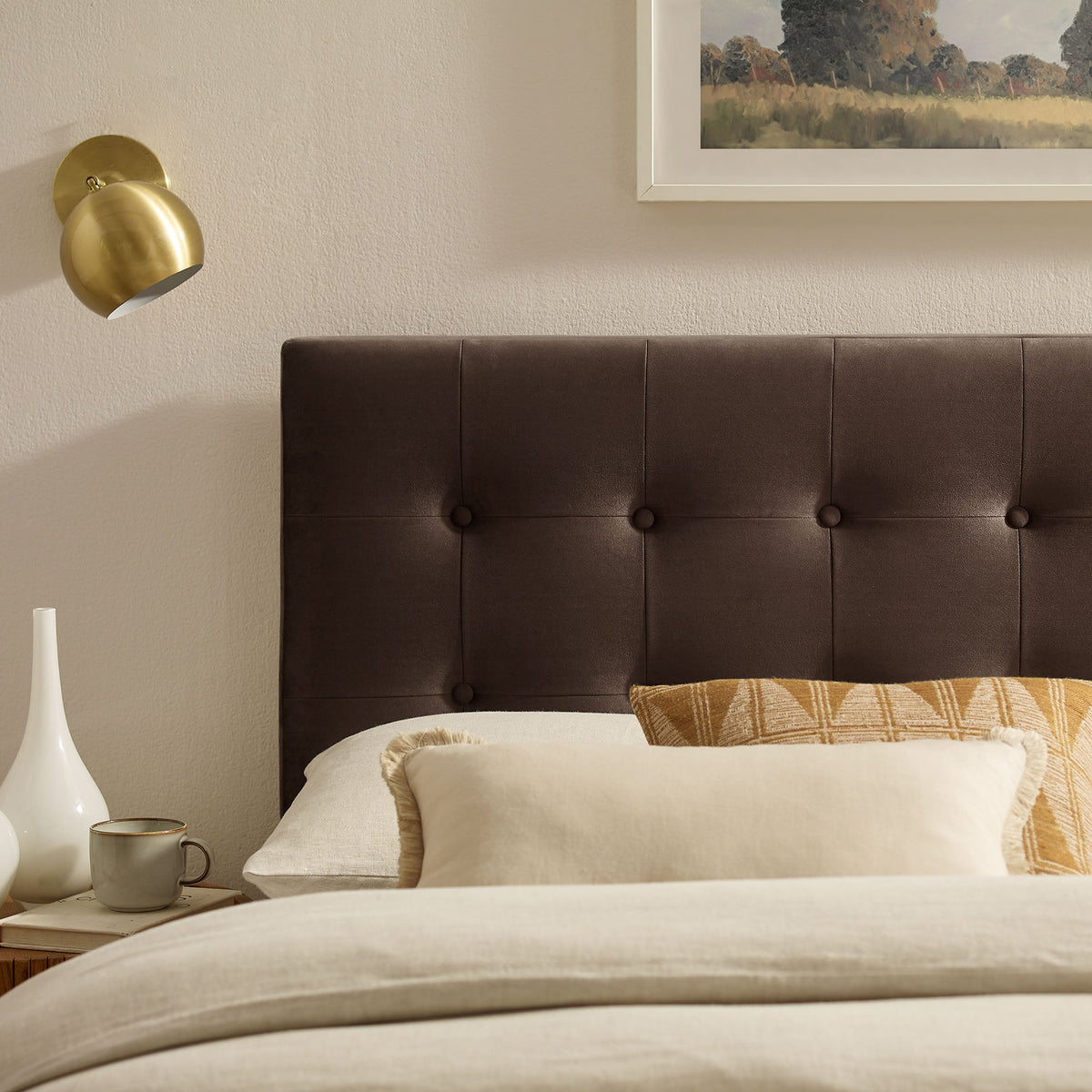 Emily Stain-Resistant Performance Velvet Twin Size Headboard by Modway