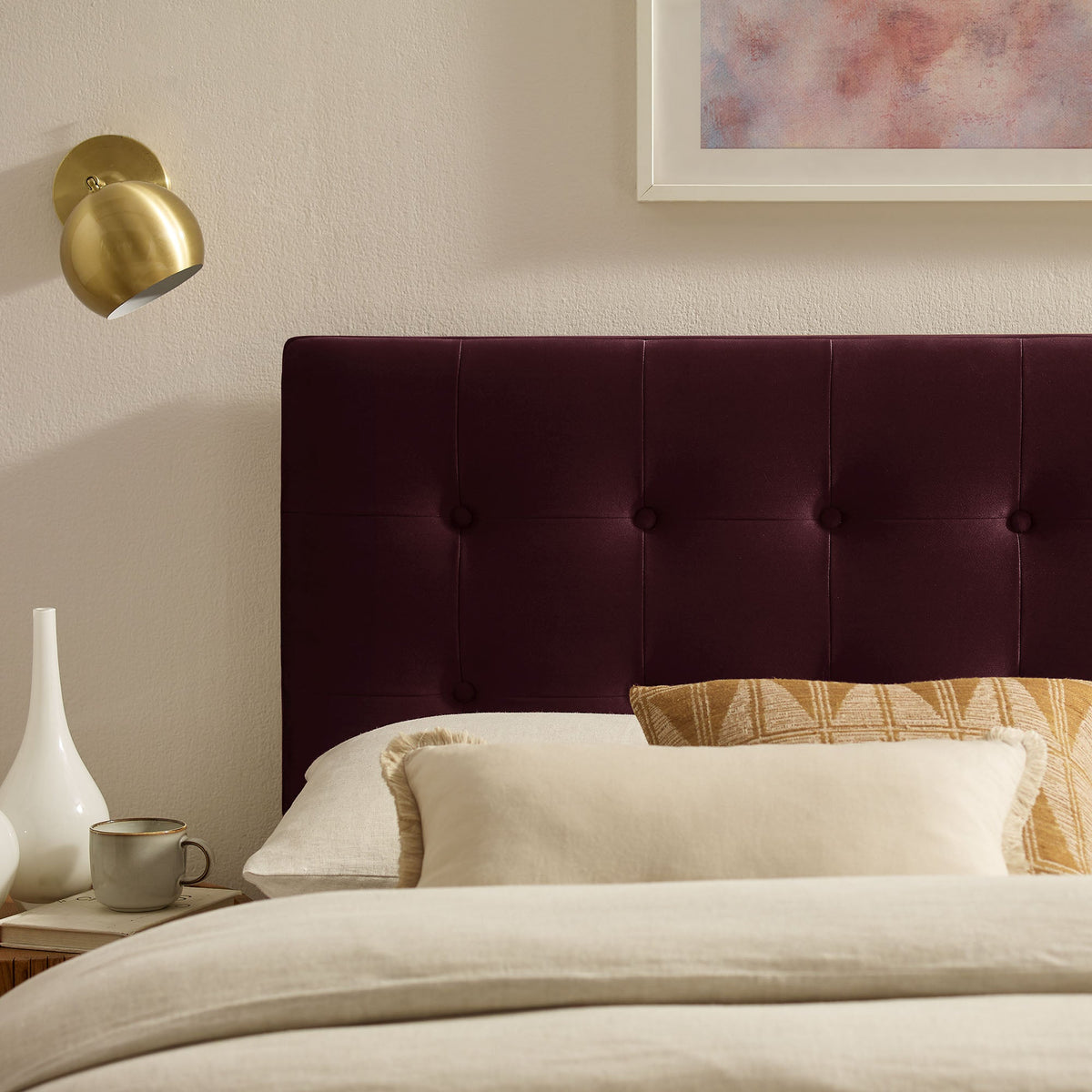 Emily Stain-Resistant Performance Velvet Twin Size Headboard by Modway