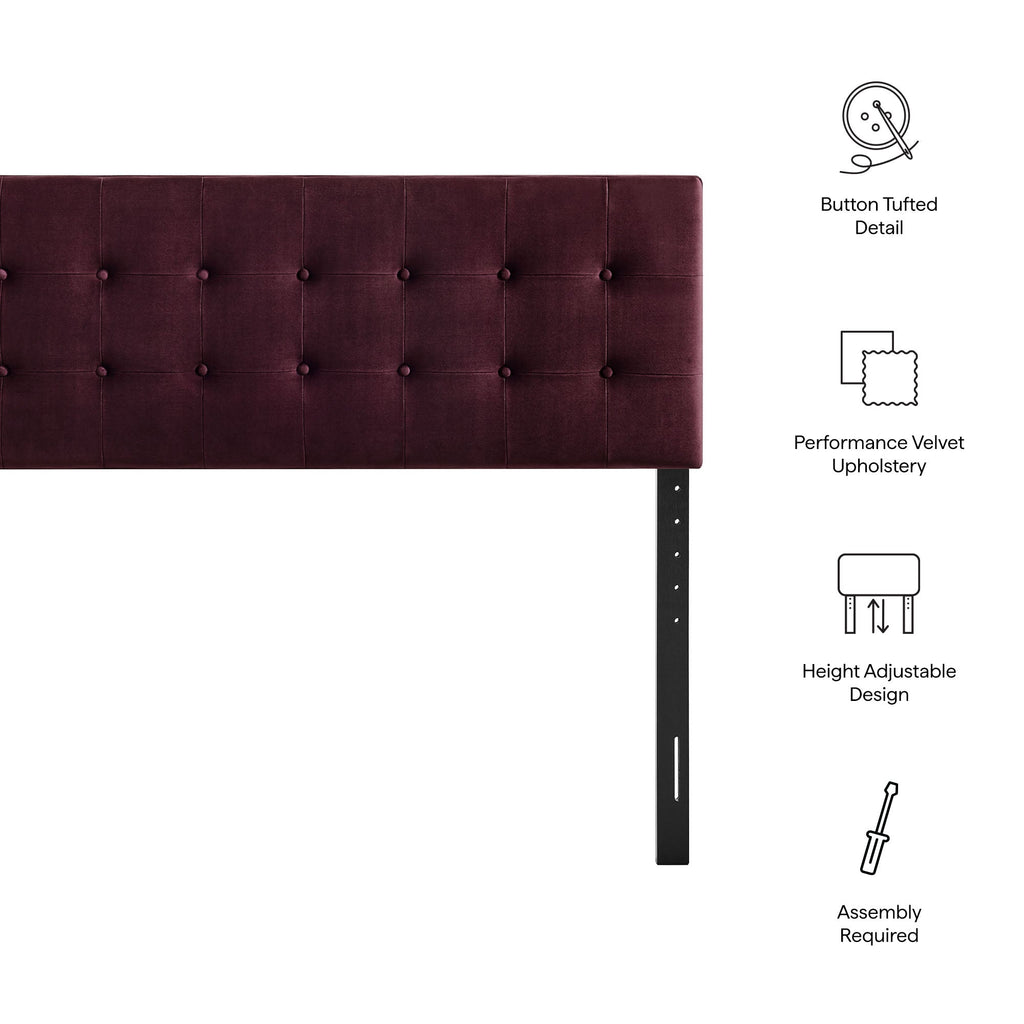 Emily Stain-Resistant Performance Velvet Twin Size Headboard by Modway