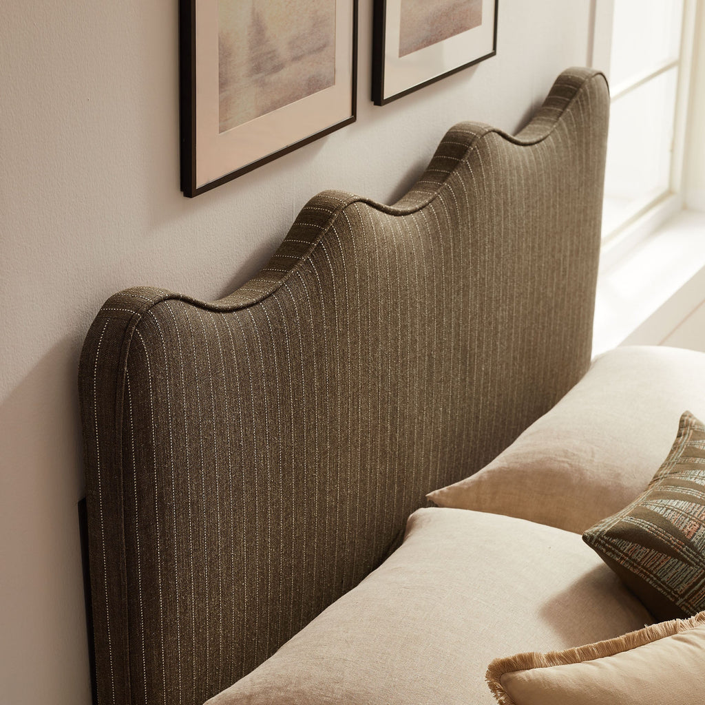 Athena Striped Fabric Upholstered Full Size Headboard by Modway