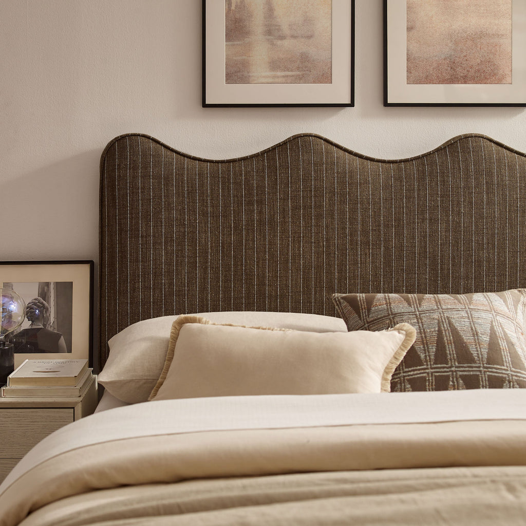 Athena Striped Fabric Upholstered Full Size Headboard by Modway
