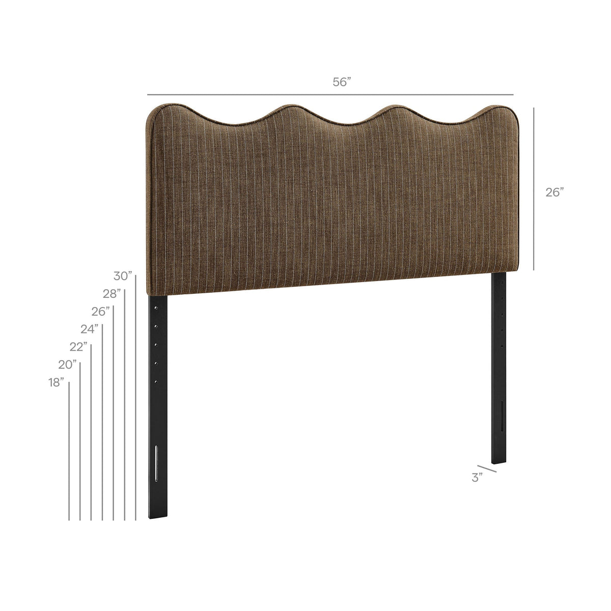 Athena Striped Fabric Upholstered Full Size Headboard by Modway
