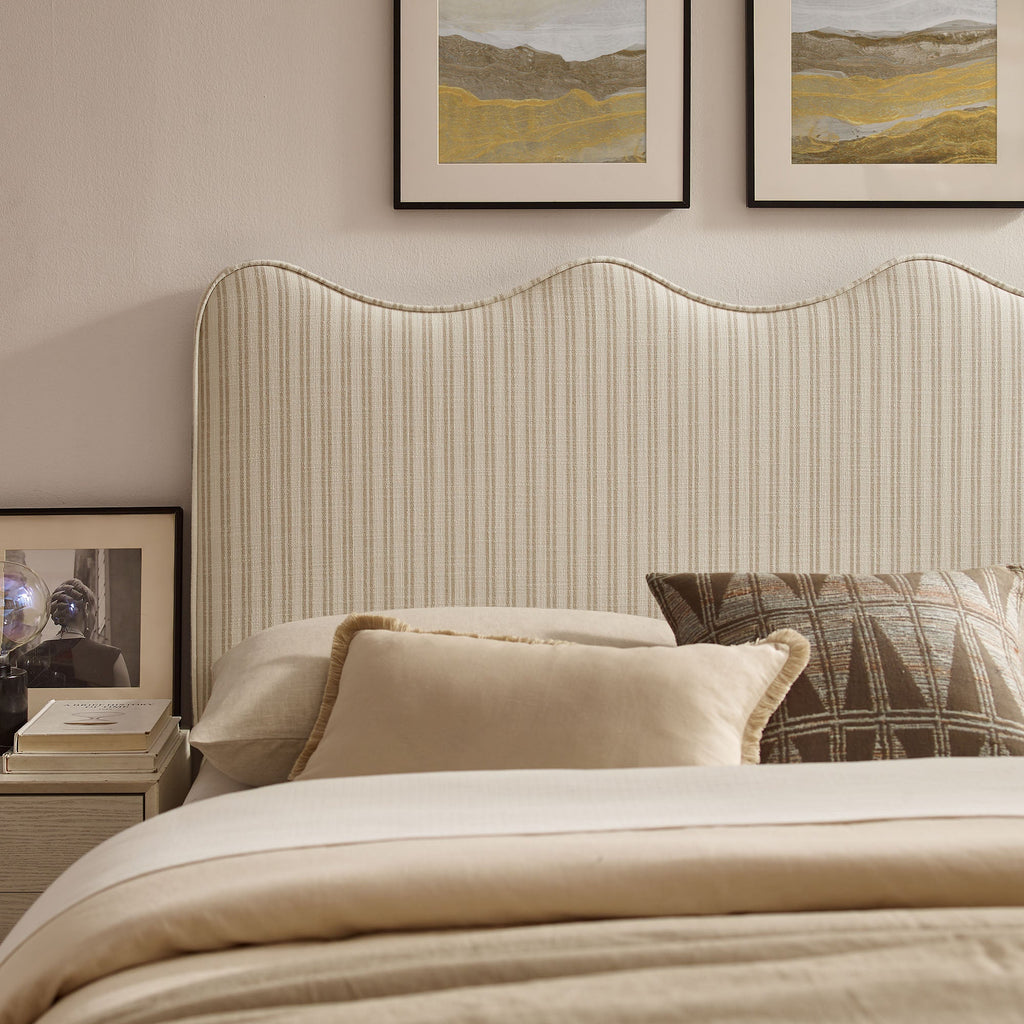 Athena Striped Fabric Upholstered Full Size Headboard by Modway