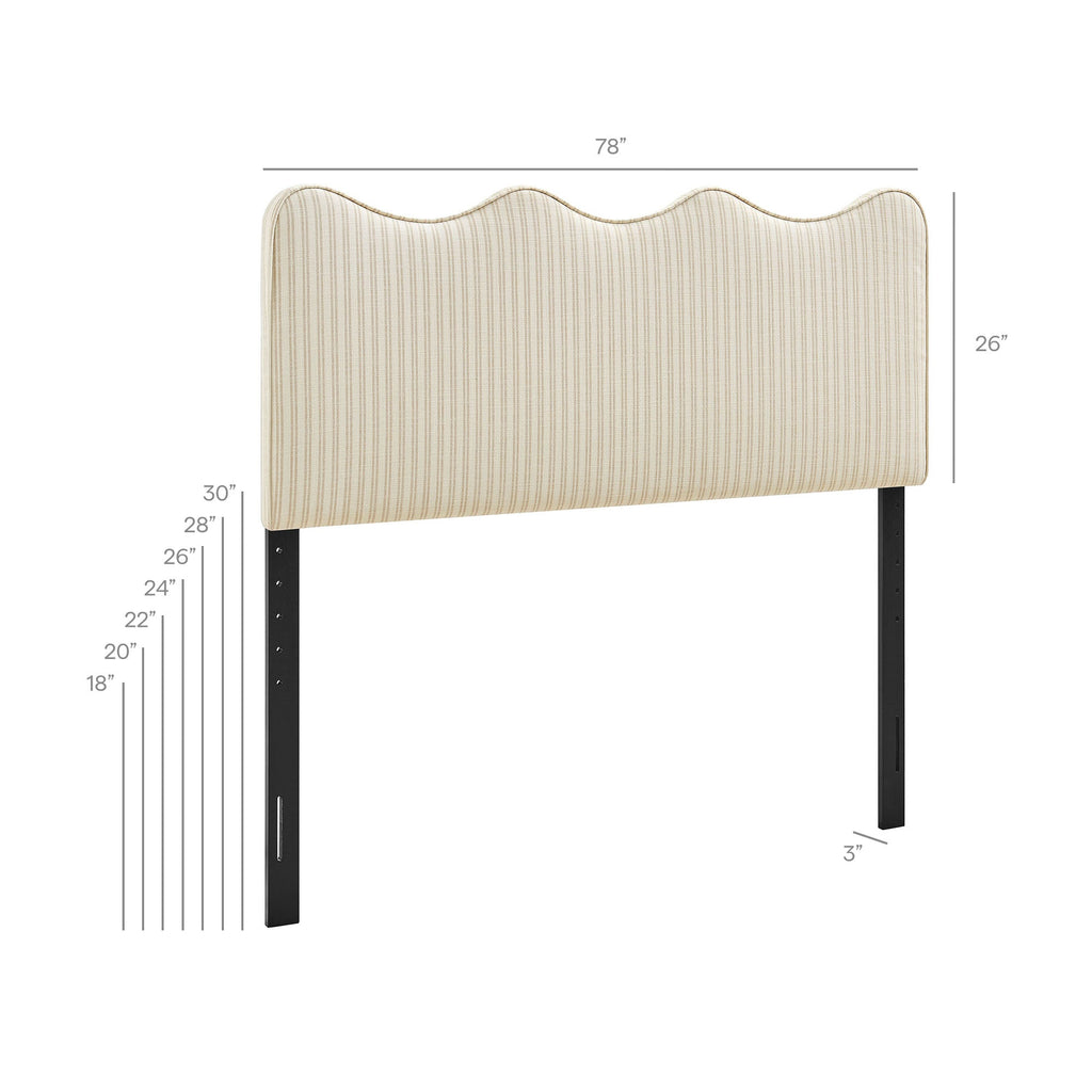 Athena Striped Fabric Upholstered King Size Headboard by Modway