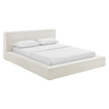 Luma Chenille Upholstered King Platform Bed Frame by Modway - Ivory Fabric / Light Gray Fabric
