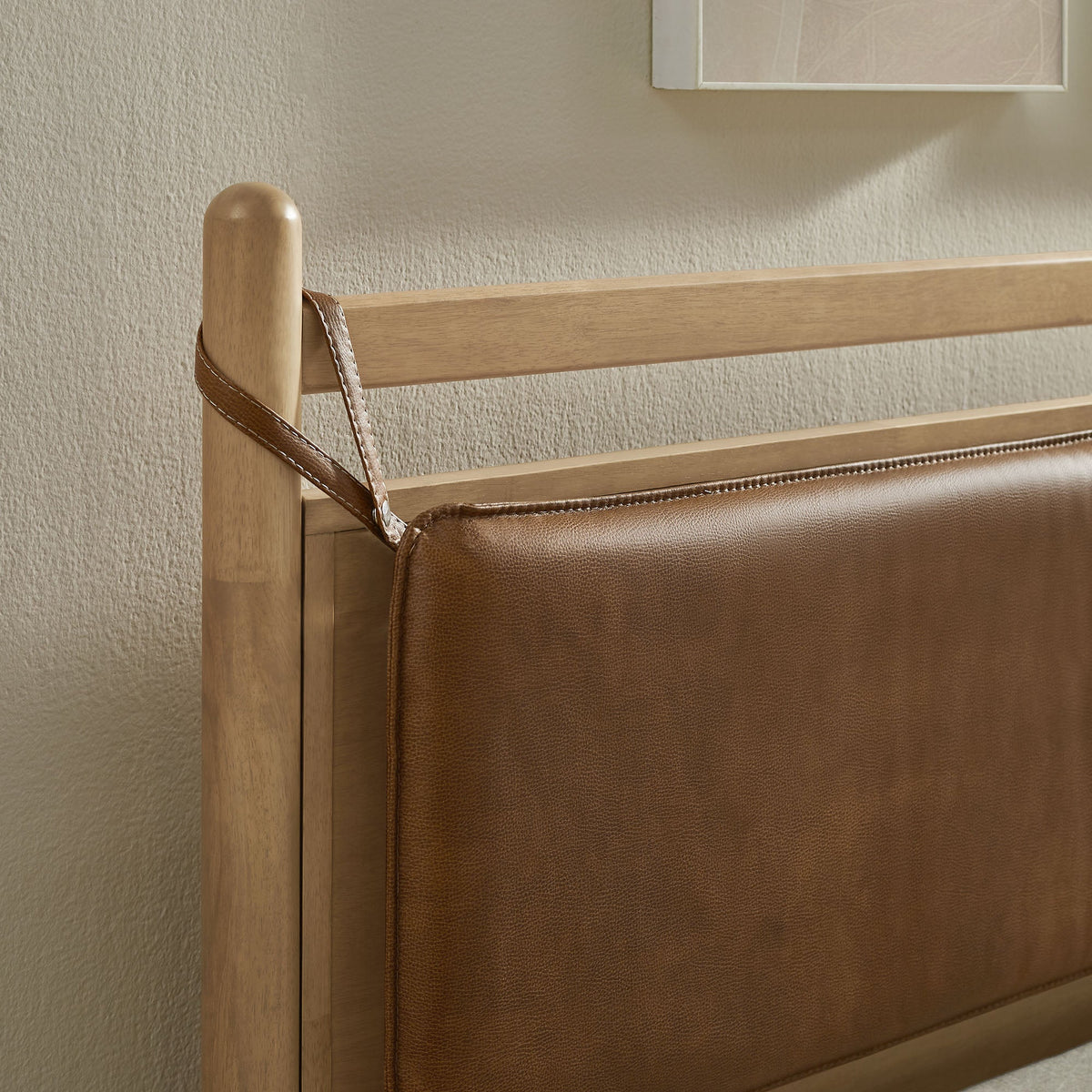 Leni King Size Vegan Leather and Wood Platform Bed Frame by Modway