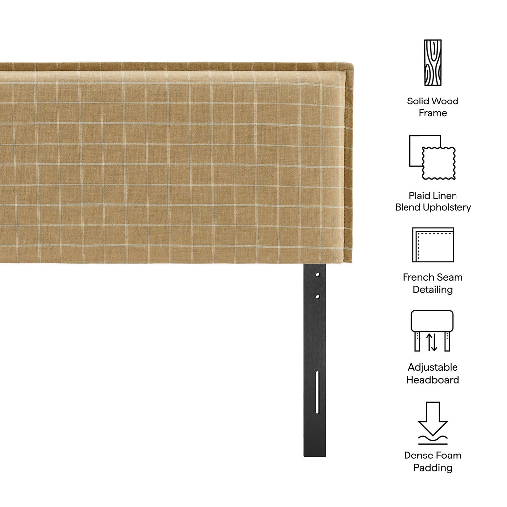 Camille Checkered Linen Blend Full Size Headboard by Modway