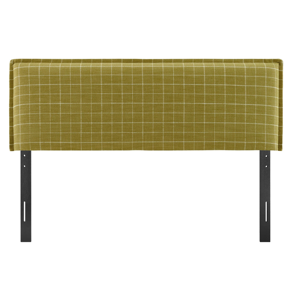 Camille Checkered Linen Blend Queen Size Headboard by Modway