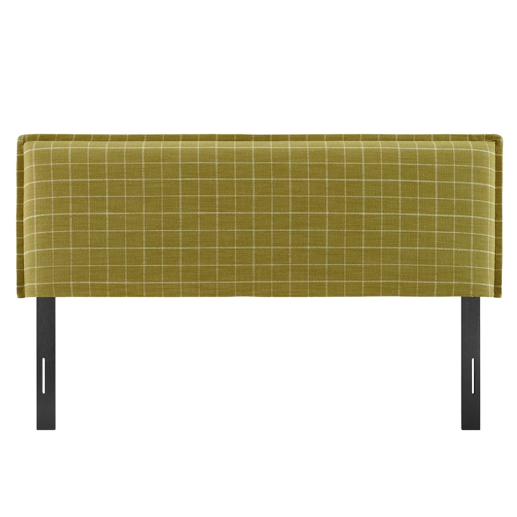 Camille Checkered Linen Blend Queen Size Headboard by Modway