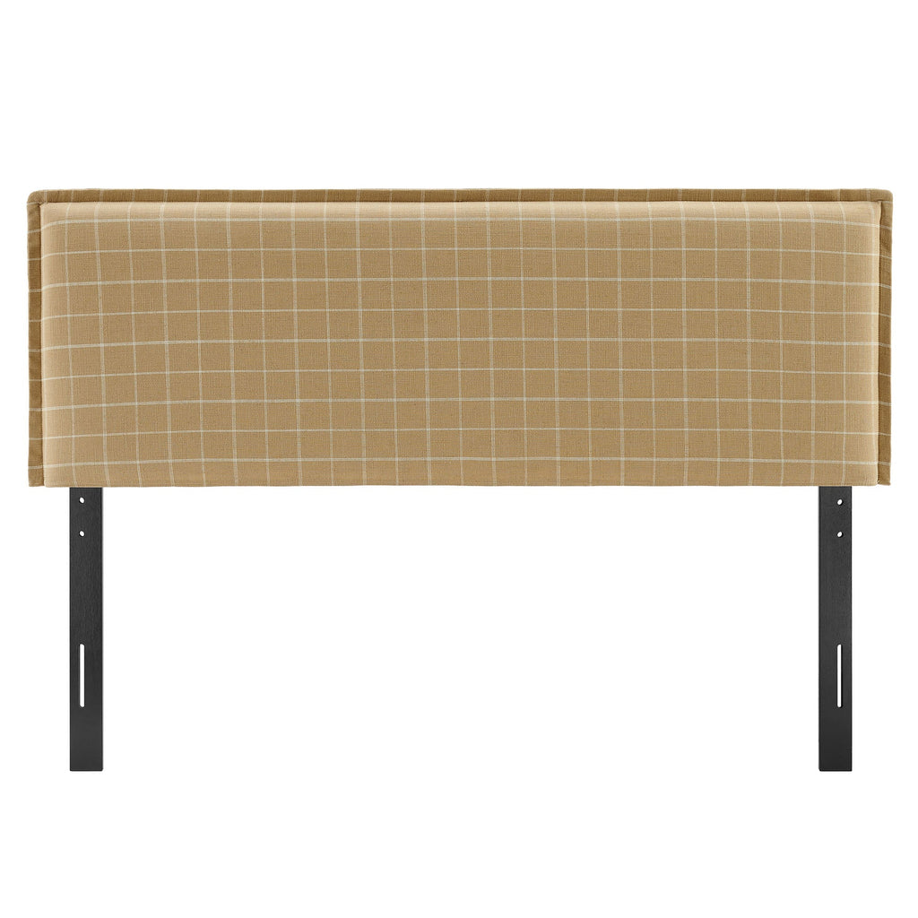 Camille Checkered Linen Blend Queen Size Headboard by Modway