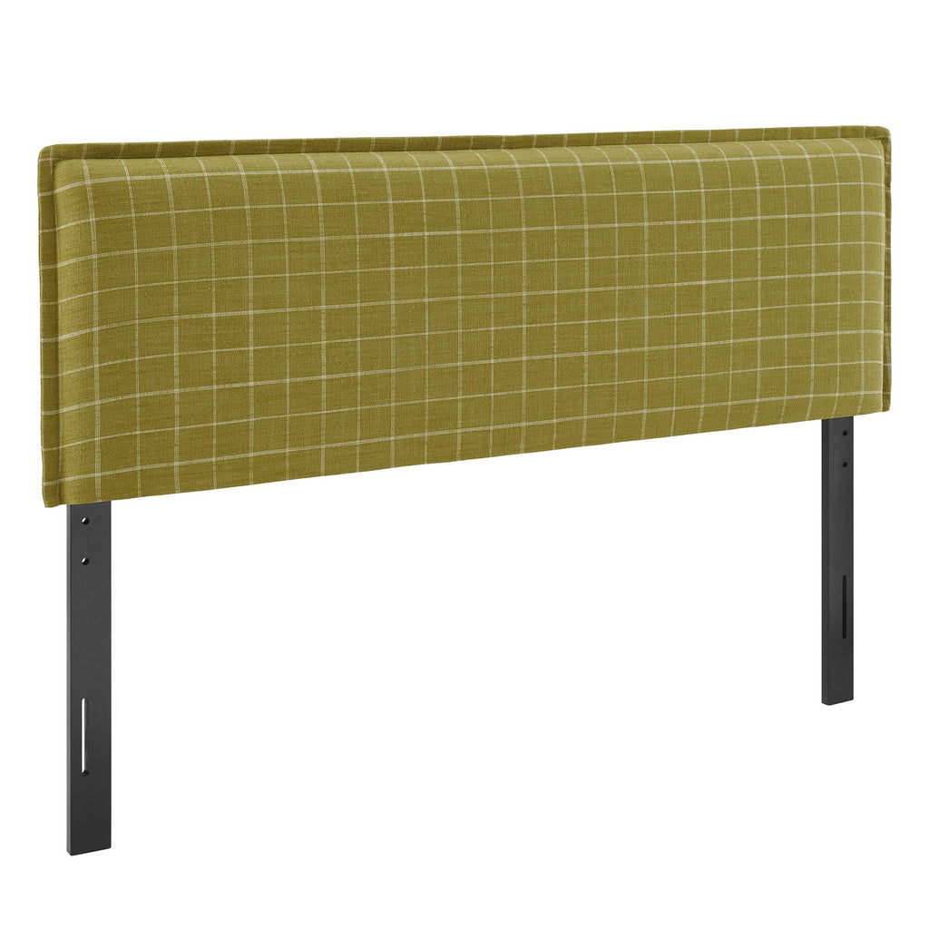 Camille Checkered Linen Blend King Size Headboard by Modway