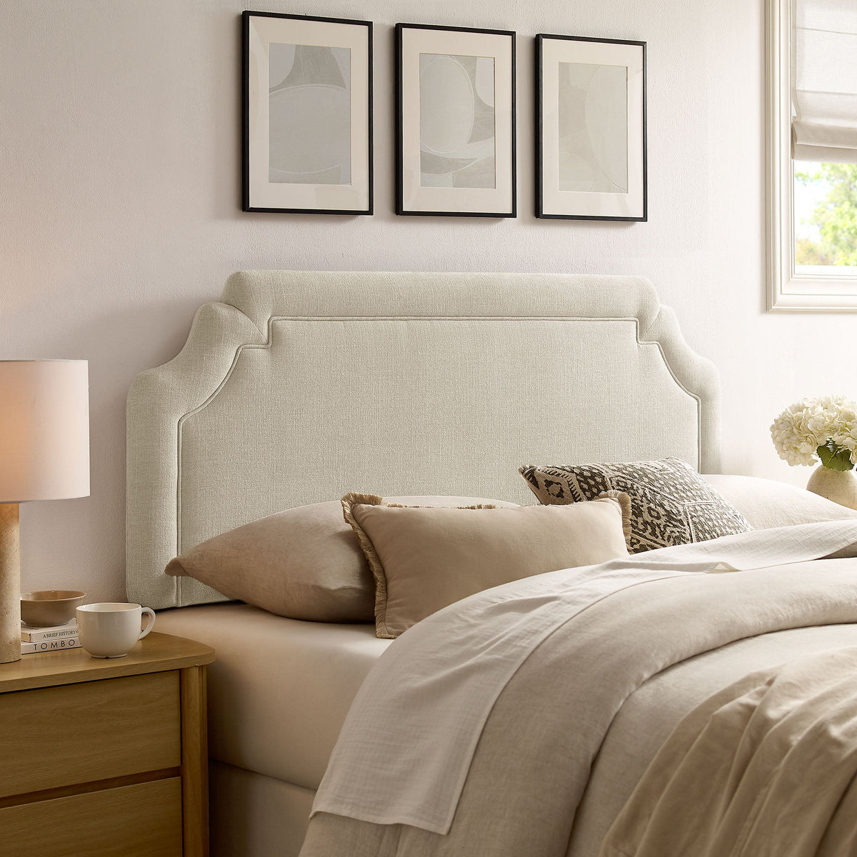 Magnolia Upholstered Fabric Queen Size Headboard by Modway