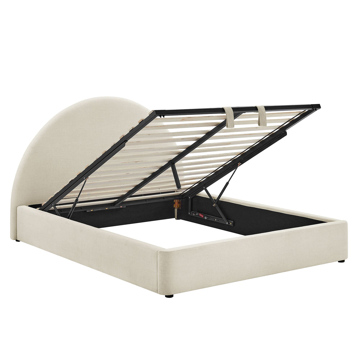 Resort Queen Arched Upholstered Fabric Storage Platform Bed Frame by Modway