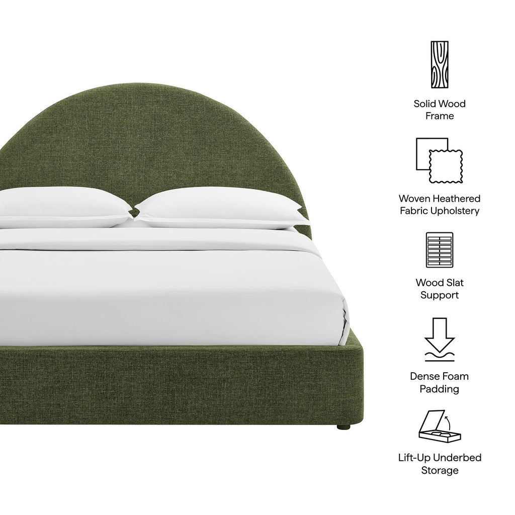 Resort Queen Arched Upholstered Fabric Storage Platform Bed Frame by Modway