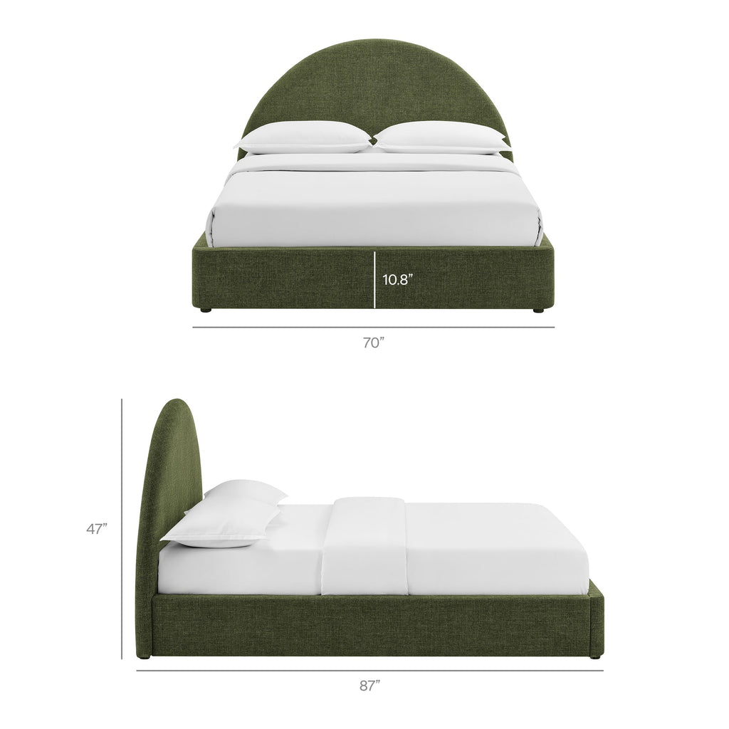 Resort Queen Arched Upholstered Fabric Storage Platform Bed Frame by Modway
