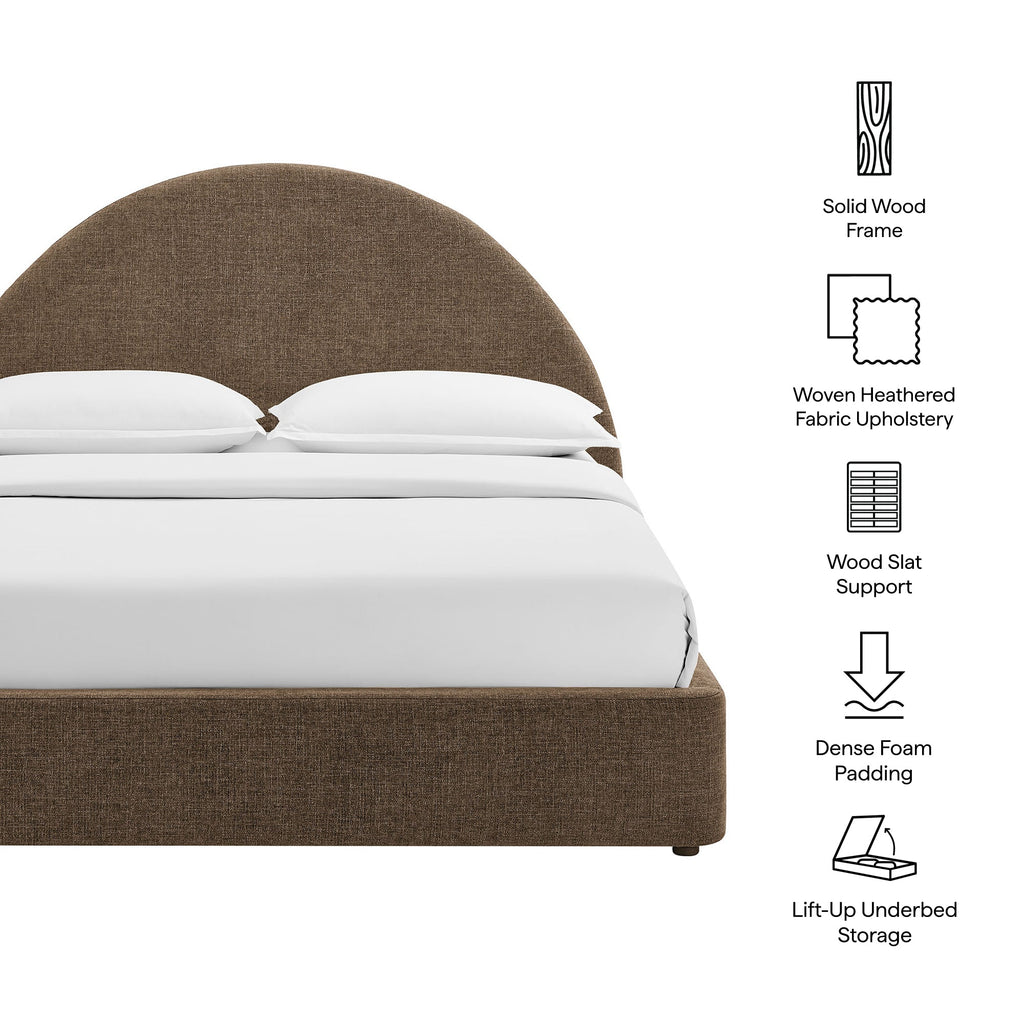 Resort Queen Arched Upholstered Fabric Storage Platform Bed Frame by Modway