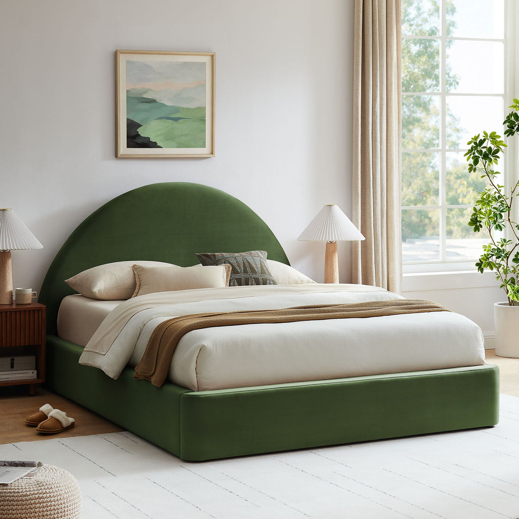Resort King Arched Performance Velvet Storage Platform Bed Frame by Modway