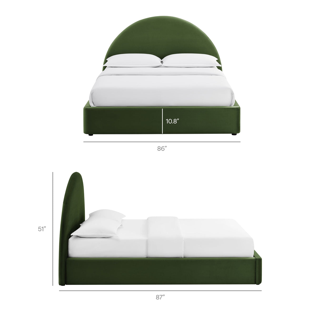 Resort King Arched Performance Velvet Storage Platform Bed Frame by Modway