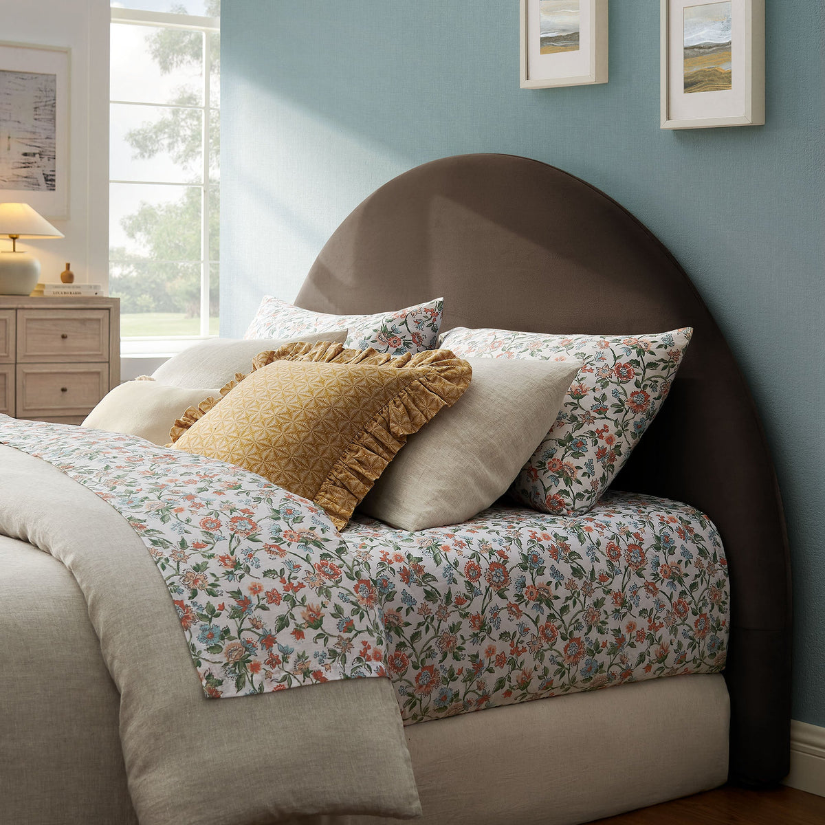 Resort Twin Size Stain-Resistant Performance Velvet Arched Headboard by Modway