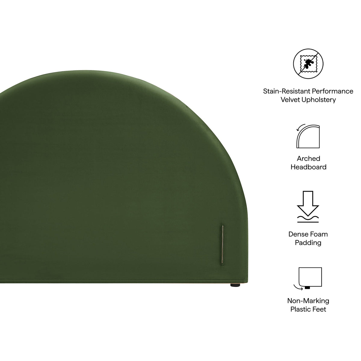 Resort Twin Size Stain-Resistant Performance Velvet Arched Headboard by Modway