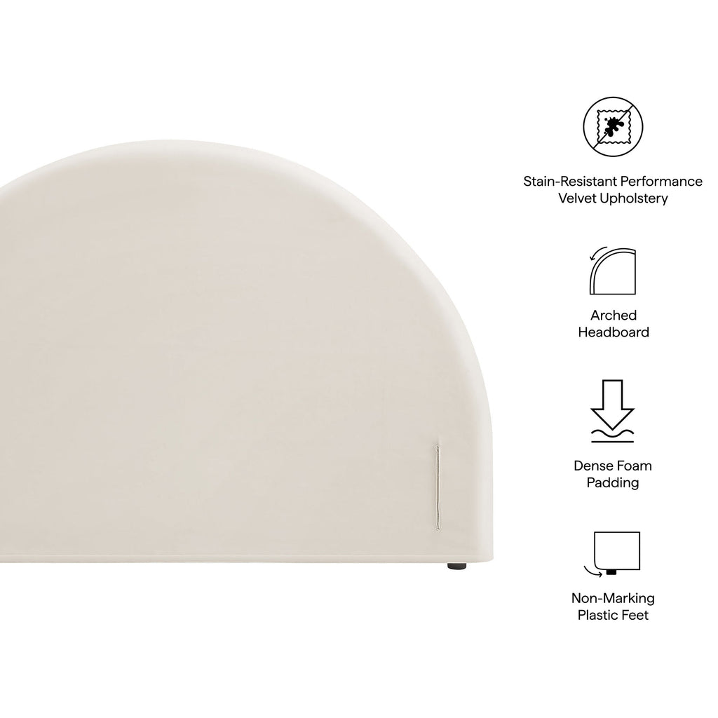 Resort Twin Size Stain-Resistant Performance Velvet Arched Headboard by Modway