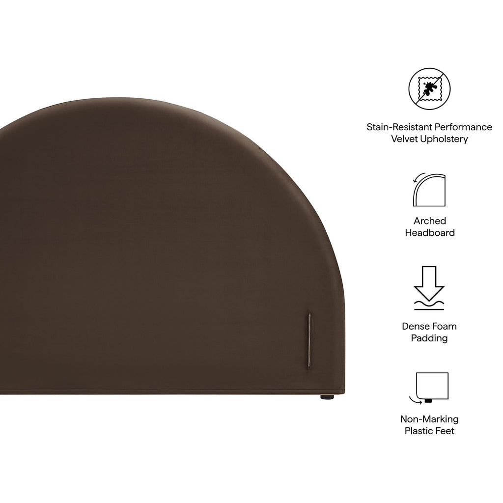Resort Twin Size Stain-Resistant Performance Velvet Arched Headboard by Modway