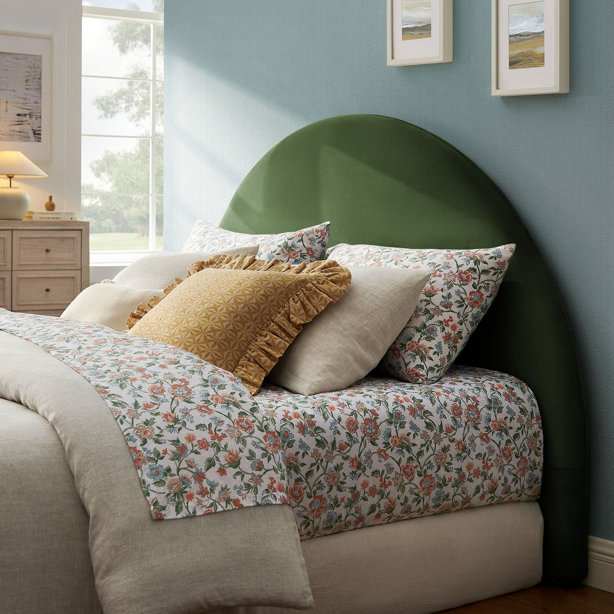 Resort Twin Size Stain-Resistant Performance Velvet Arched Headboard by Modway
