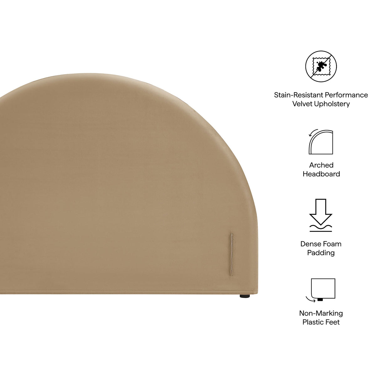 Resort Twin Size Stain-Resistant Performance Velvet Arched Headboard by Modway
