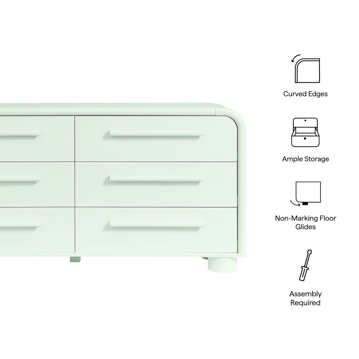 Bellamy Curved 6-Drawer Dresser by Modway