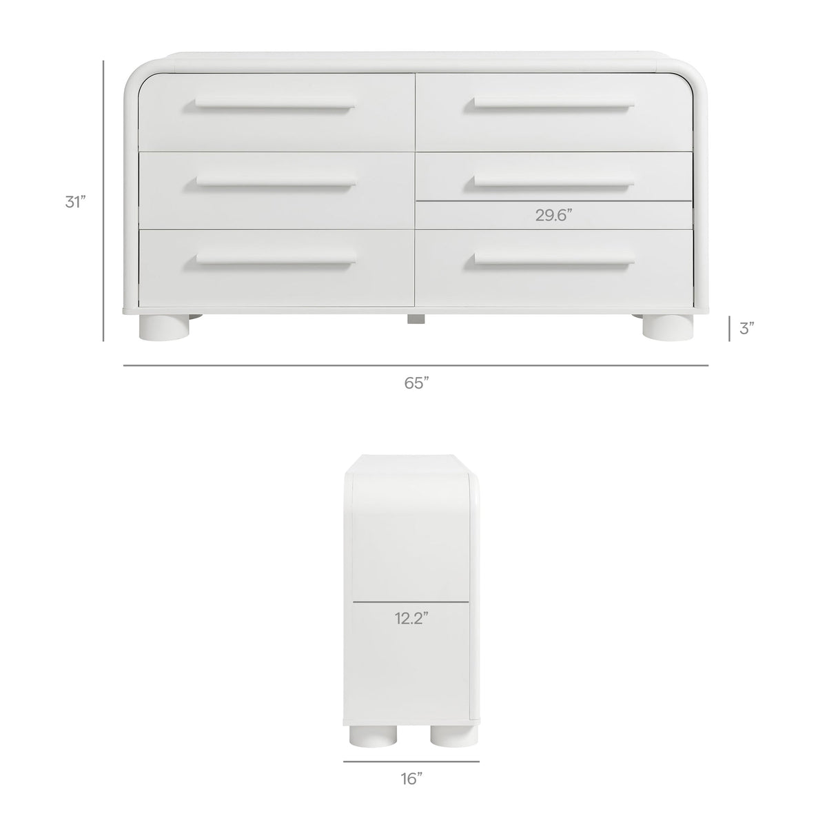 Bellamy Curved 6-Drawer Dresser by Modway