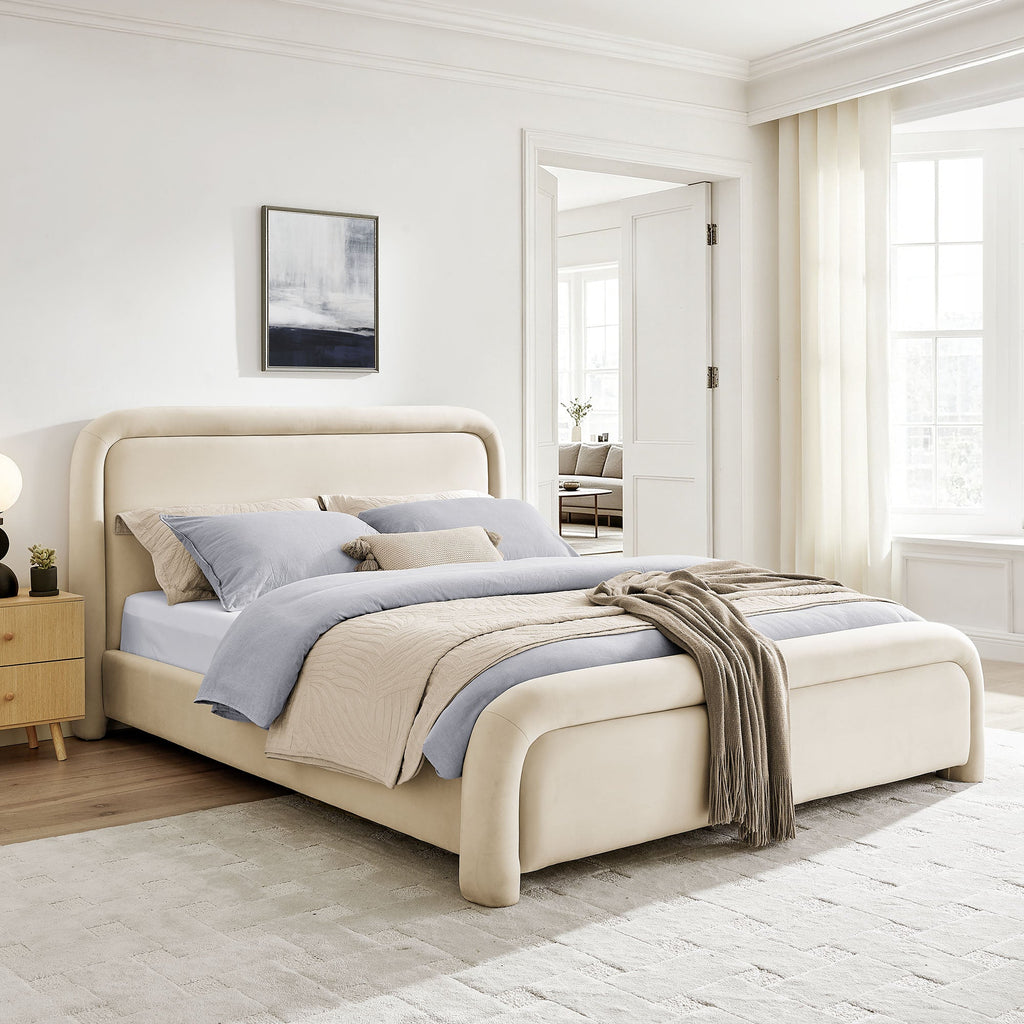Beck King Performance Velvet Platform Bed by Modway