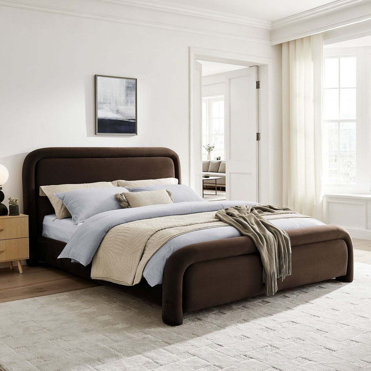 Beck King Performance Velvet Platform Bed by Modway