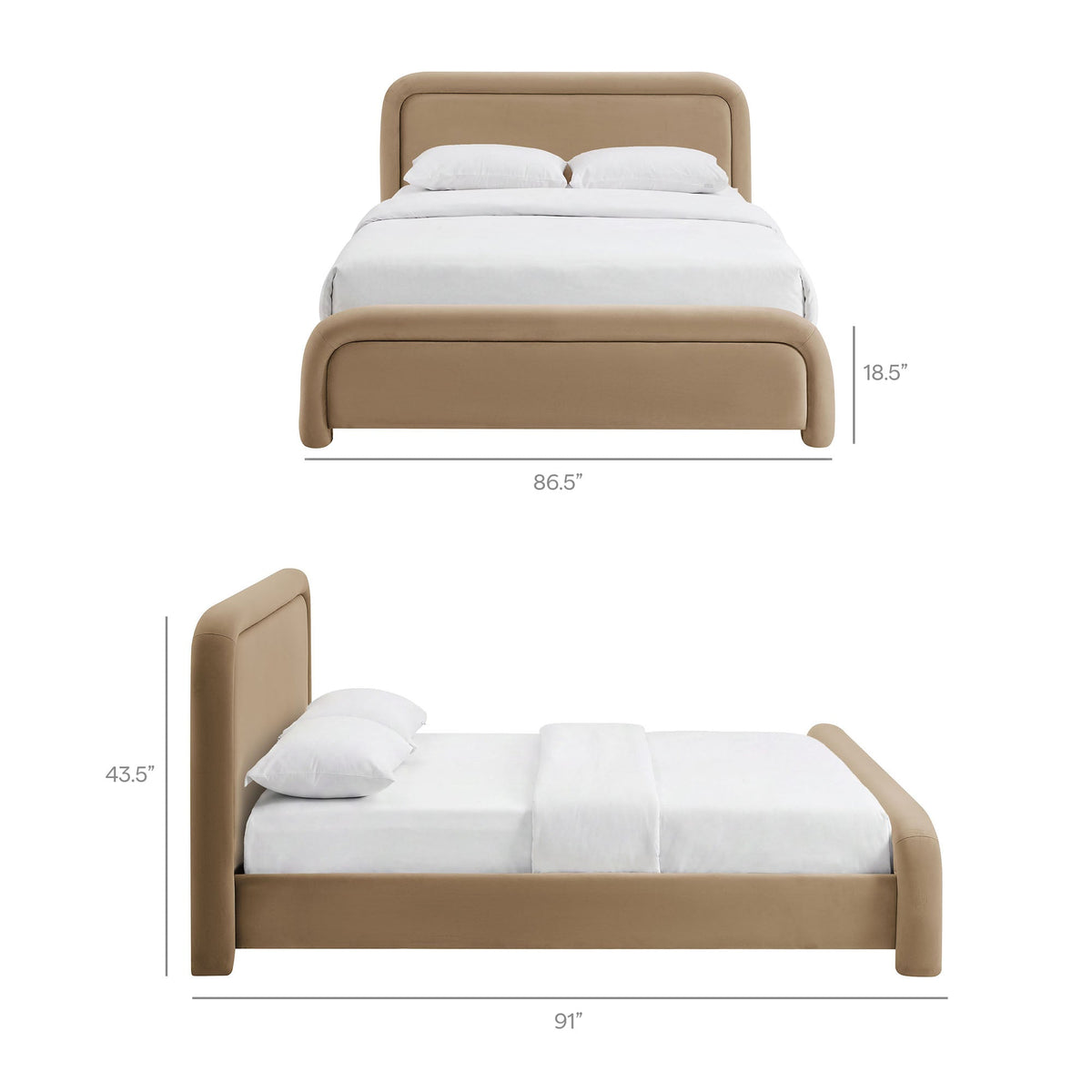 Beck King Performance Velvet Platform Bed by Modway