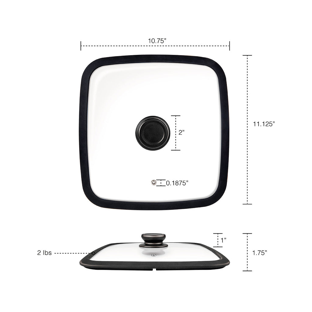 MASTERPAN Tempered Glass Lid, Fits Our 11x11" Pans (28cm)