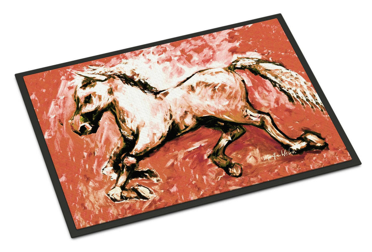 Shadow the Horse in Red Doormat Indoor Outdoor 18H X 27W Front Door Mat Rugs for Entryway, Non Slip Washable