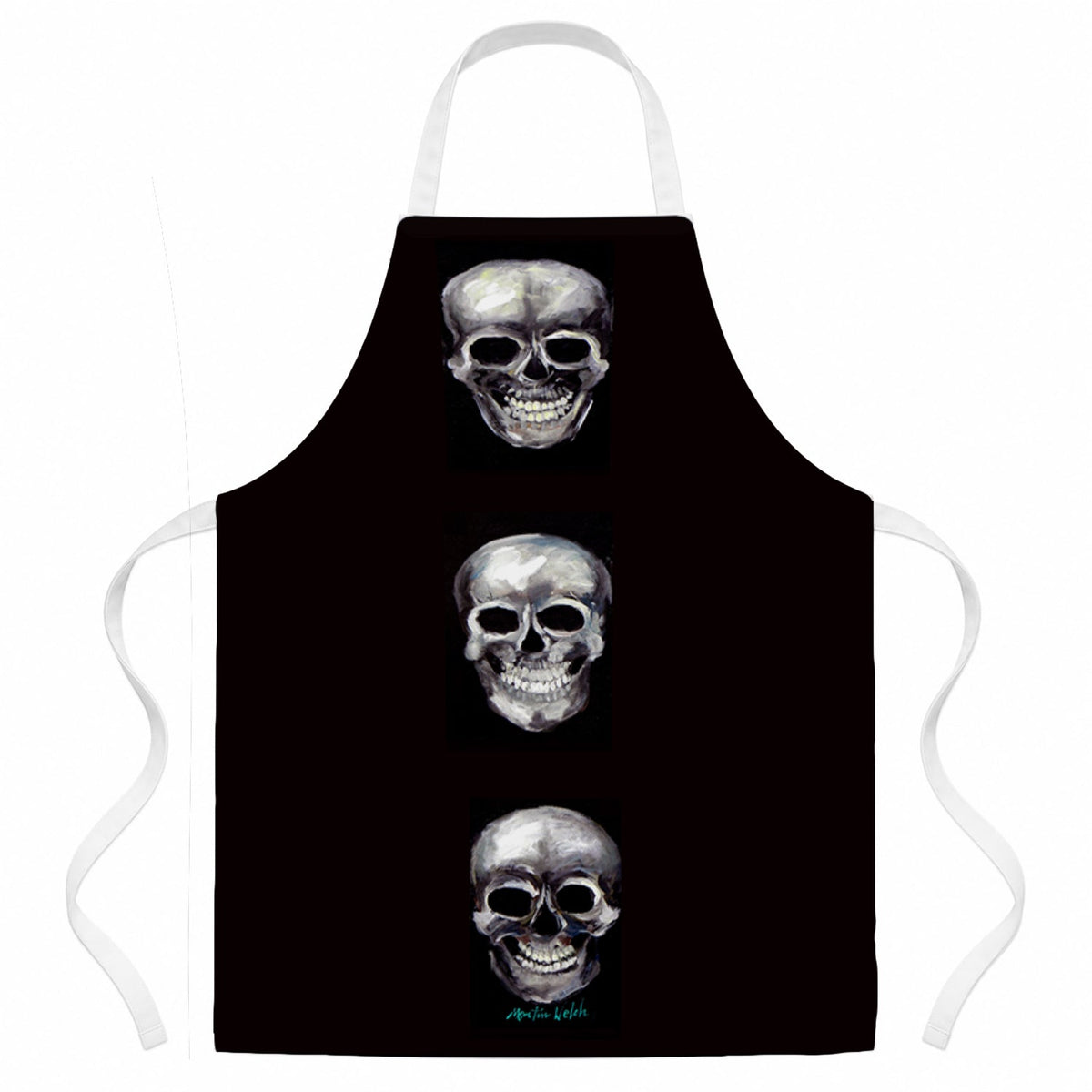 Say Cheese Skulls Apron Cooking Kitchen Server Baking Crafts Gardening for Adult Women Men, Unisex, Large, Multicolor