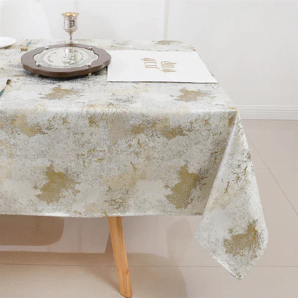 Majestic Tablecloth White Gold Tree