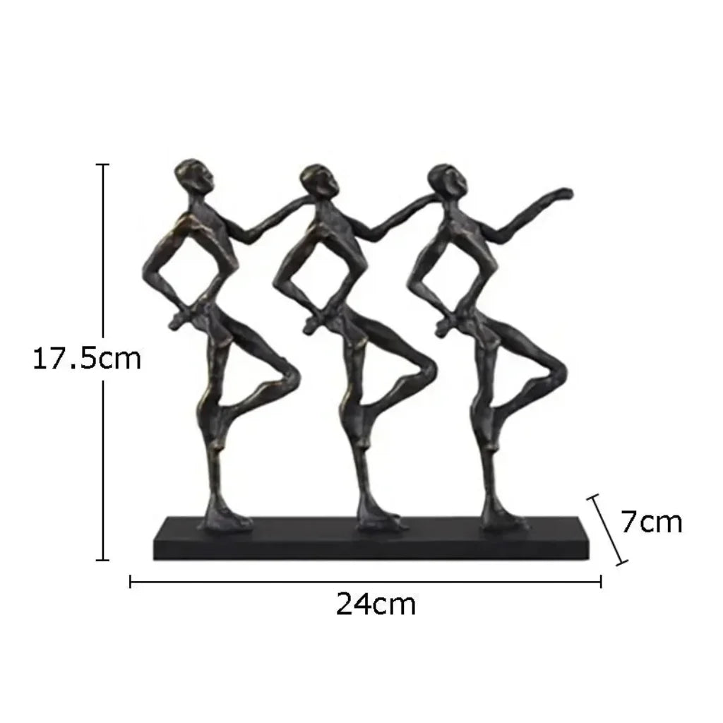 Abstract Dancing Figures Metal Sculpture Tabletop Decor