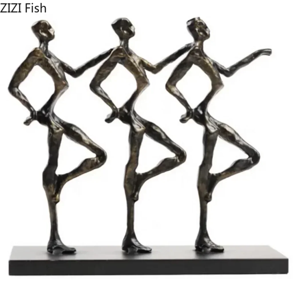 Abstract Dancing Figures Metal Sculpture Tabletop Decor