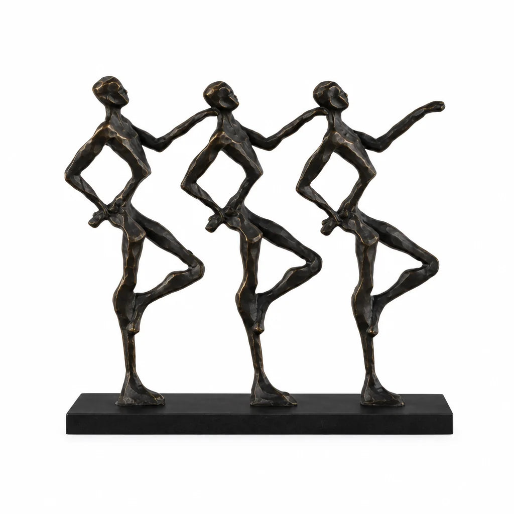 Abstract Dancing Figures Metal Sculpture Tabletop Decor